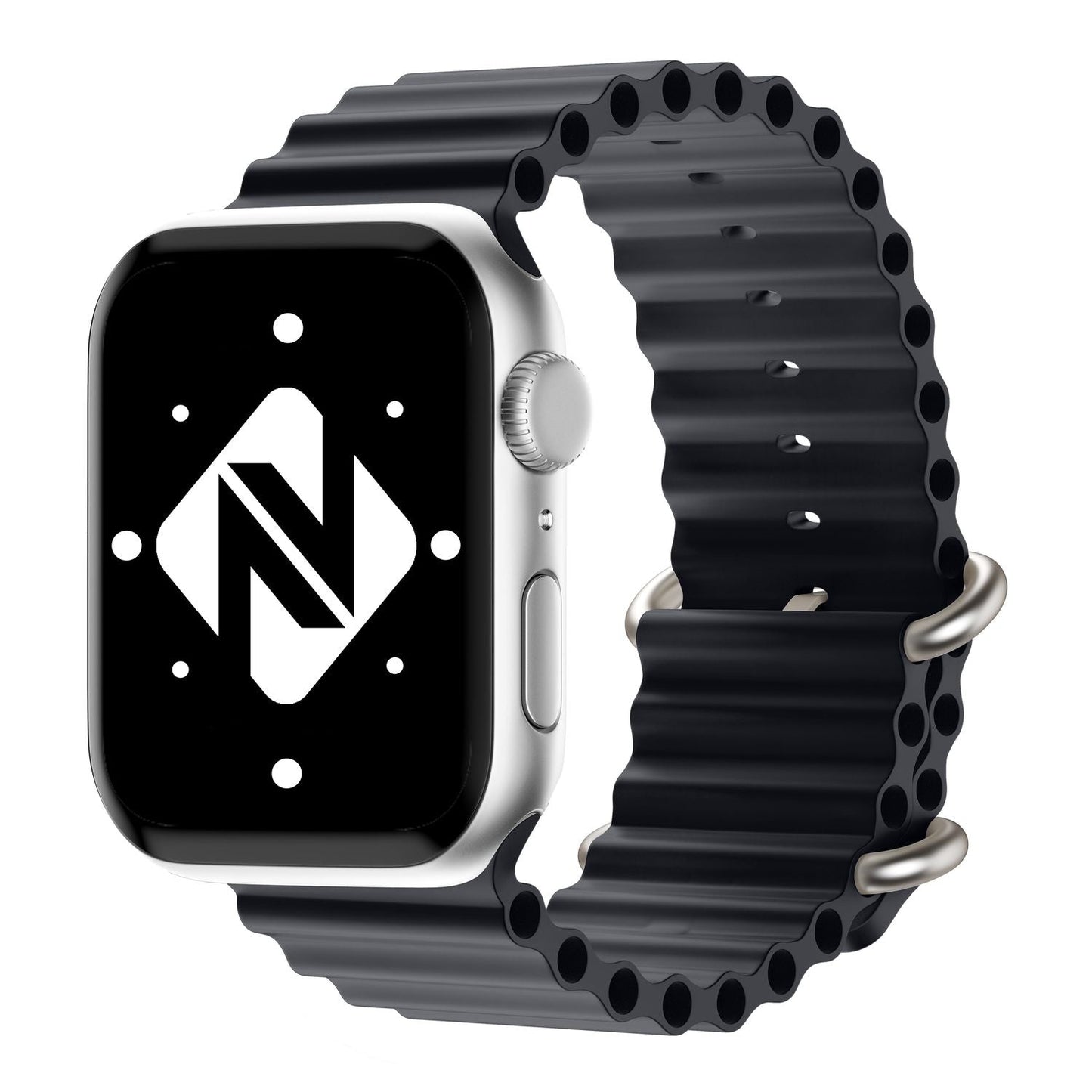 NALIA Smart Watch Armband OCEAN Style kompatibel mit Apple Watch Ultra/SE & Series 8/7/6/5/4/3/2/1, 42mm 44mm 45mm 49mm, iWatch Sport Uhr Ersatzarmband Damen Herren, Silikon Riemen