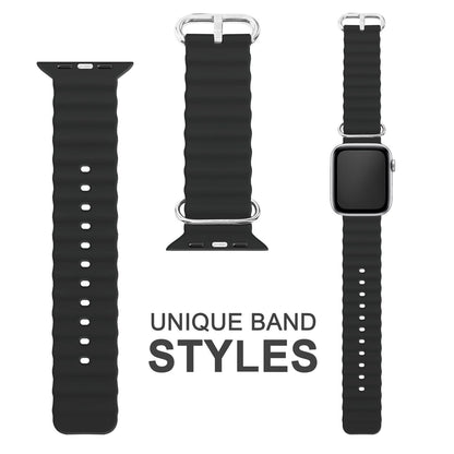 NALIA Smart Watch Armband OCEAN Style kompatibel mit Apple Watch Ultra/SE & Series 8/7/6/5/4/3/2/1, 42mm 44mm 45mm 49mm, iWatch Sport Uhr Ersatzarmband Damen Herren, Silikon Riemen
