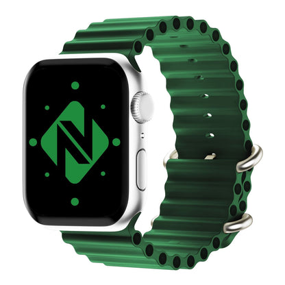 NALIA Smart Watch Armband OCEAN Style kompatibel mit Apple Watch Ultra/SE & Series 8/7/6/5/4/3/2/1, 42mm 44mm 45mm 49mm, iWatch Sport Uhr Ersatzarmband Damen Herren, Silikon Riemen