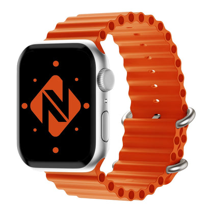 NALIA Smart Watch Armband OCEAN Style kompatibel mit Apple Watch Ultra/SE & Series 8/7/6/5/4/3/2/1, 42mm 44mm 45mm 49mm, iWatch Sport Uhr Ersatzarmband Damen Herren, Silikon Riemen