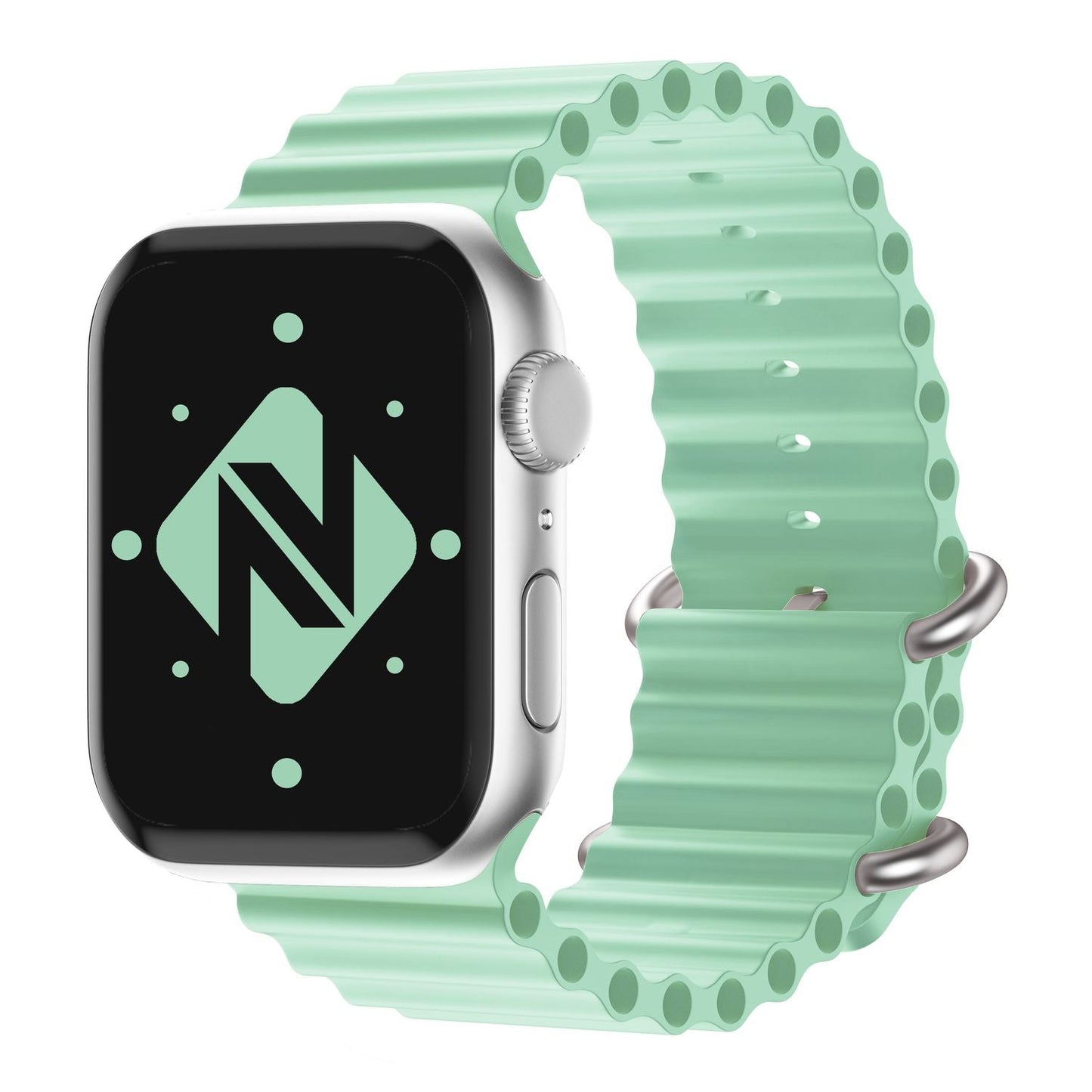 NALIA Smart Watch Armband OCEAN Style kompatibel mit Apple Watch Ultra/SE & Series 8/7/6/5/4/3/2/1, 42mm 44mm 45mm 49mm, iWatch Sport Uhr Ersatzarmband Damen Herren, Silikon Riemen