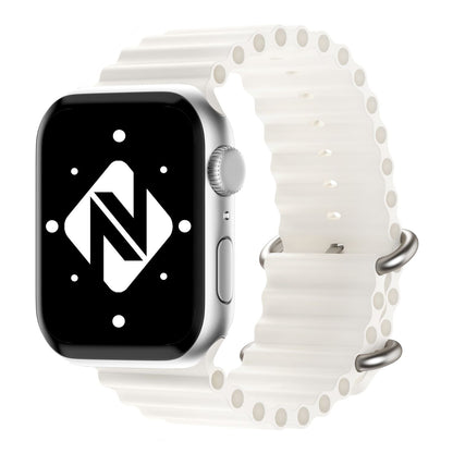 NALIA Smart Watch Armband OCEAN Style kompatibel mit Apple Watch Ultra/SE & Series 8/7/6/5/4/3/2/1, 42mm 44mm 45mm 49mm, iWatch Sport Uhr Ersatzarmband Damen Herren, Silikon Riemen