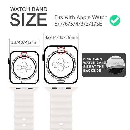 NALIA Smart Watch Armband OCEAN Style kompatibel mit Apple Watch Ultra/SE & Series 8/7/6/5/4/3/2/1, 42mm 44mm 45mm 49mm, iWatch Sport Uhr Ersatzarmband Damen Herren, Silikon Riemen