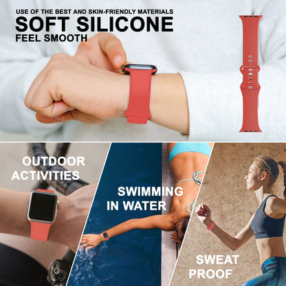 NALIA Silikon Smart-Watch Ersatzarmband kompatibel mit Apple Watch Armband SE & Series 8/7/6/5/4/3/2/1, 38mm 40mm 41mm, iWatch Fitnessuhr Sportarmband Damen & Herren