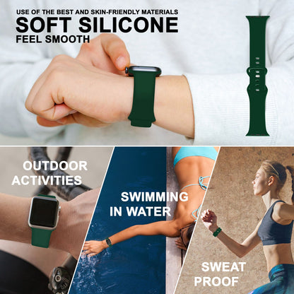 NALIA Silikon Smart-Watch Ersatzarmband kompatibel mit Apple Watch Armband SE & Series 8/7/6/5/4/3/2/1, 38mm 40mm 41mm, iWatch Fitnessuhr Sportarmband Damen & Herren