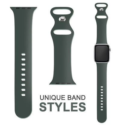 NALIA Silikon Smart-Watch Ersatzarmband kompatibel mit Apple Watch Armband SE & Series 8/7/6/5/4/3/2/1, 38mm 40mm 41mm, iWatch Fitnessuhr Sportarmband Damen & Herren