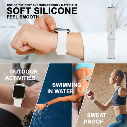 NALIA Silikon Smart-Watch Ersatzarmband kompatibel mit Apple Watch Armband SE & Series 8/7/6/5/4/3/2/1, 38mm 40mm 41mm, iWatch Fitnessuhr Sportarmband Damen & Herren
