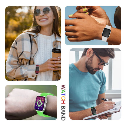 NALIA Silikon Smart-Watch Ersatzarmband kompatibel mit Apple Watch Armband Ultra/SE & Series 8/7/6/5/4/3/2/1, 42mm 44mm 45mm 49mm, iWatch Fitnessuhr Sportarmband Damen & Herren