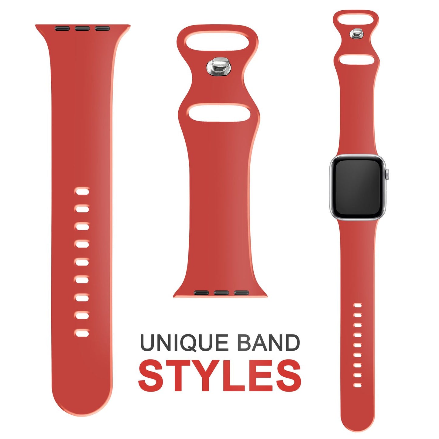 NALIA Silikon Smart-Watch Ersatzarmband kompatibel mit Apple Watch Armband Ultra/SE & Series 8/7/6/5/4/3/2/1, 42mm 44mm 45mm 49mm, iWatch Fitnessuhr Sportarmband Damen & Herren