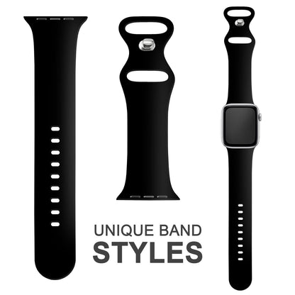 NALIA Silikon Smart-Watch Ersatzarmband kompatibel mit Apple Watch Armband Ultra/SE & Series 8/7/6/5/4/3/2/1, 42mm 44mm 45mm 49mm, iWatch Fitnessuhr Sportarmband Damen & Herren