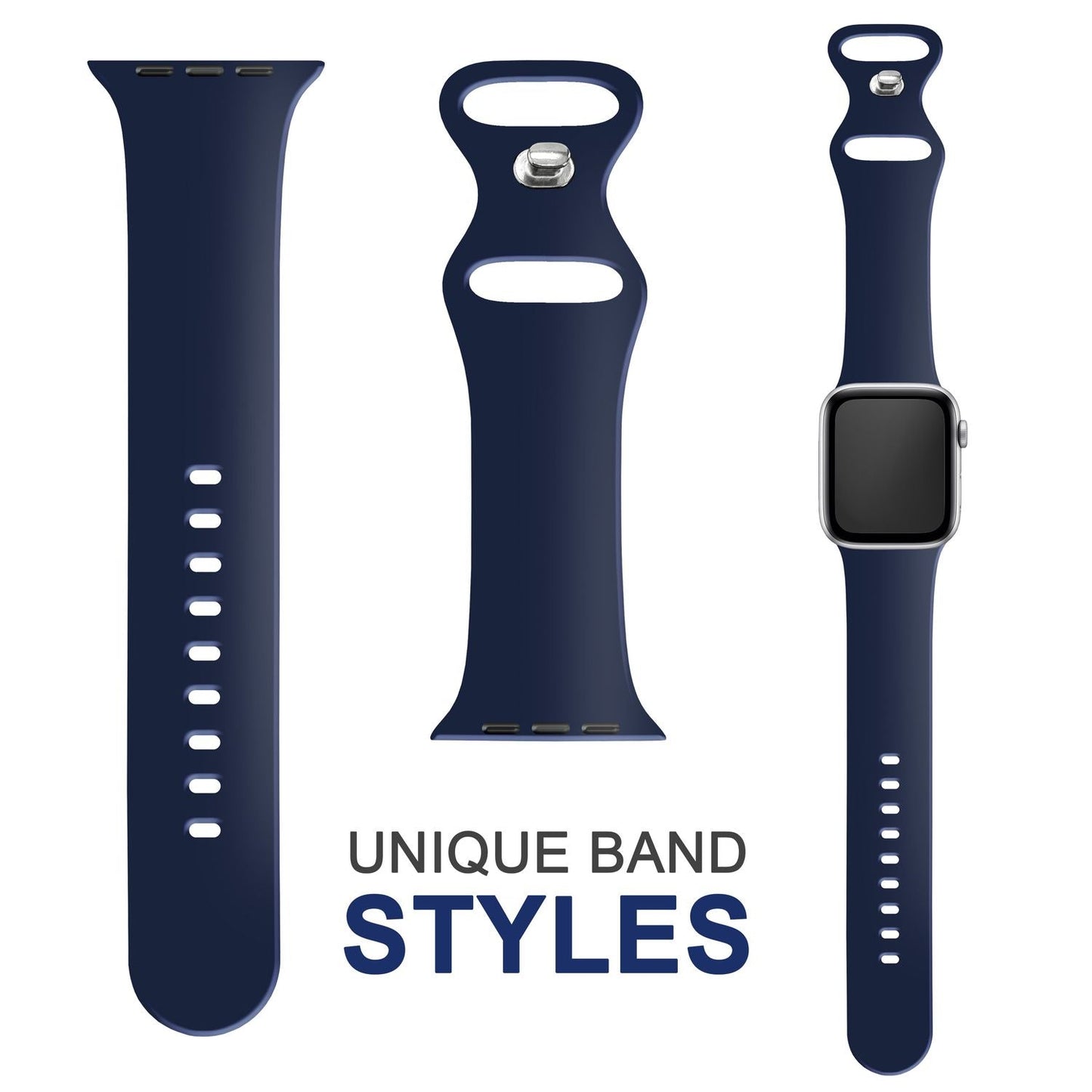 NALIA Silikon Smart-Watch Ersatzarmband kompatibel mit Apple Watch Armband Ultra/SE & Series 8/7/6/5/4/3/2/1, 42mm 44mm 45mm 49mm, iWatch Fitnessuhr Sportarmband Damen & Herren