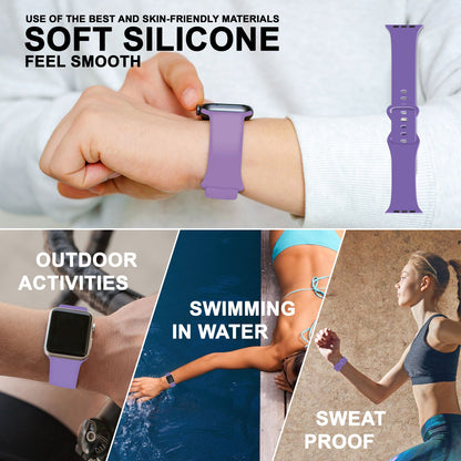 NALIA Silikon Smart-Watch Ersatzarmband kompatibel mit Apple Watch Armband Ultra/SE & Series 8/7/6/5/4/3/2/1, 42mm 44mm 45mm 49mm, iWatch Fitnessuhr Sportarmband Damen & Herren