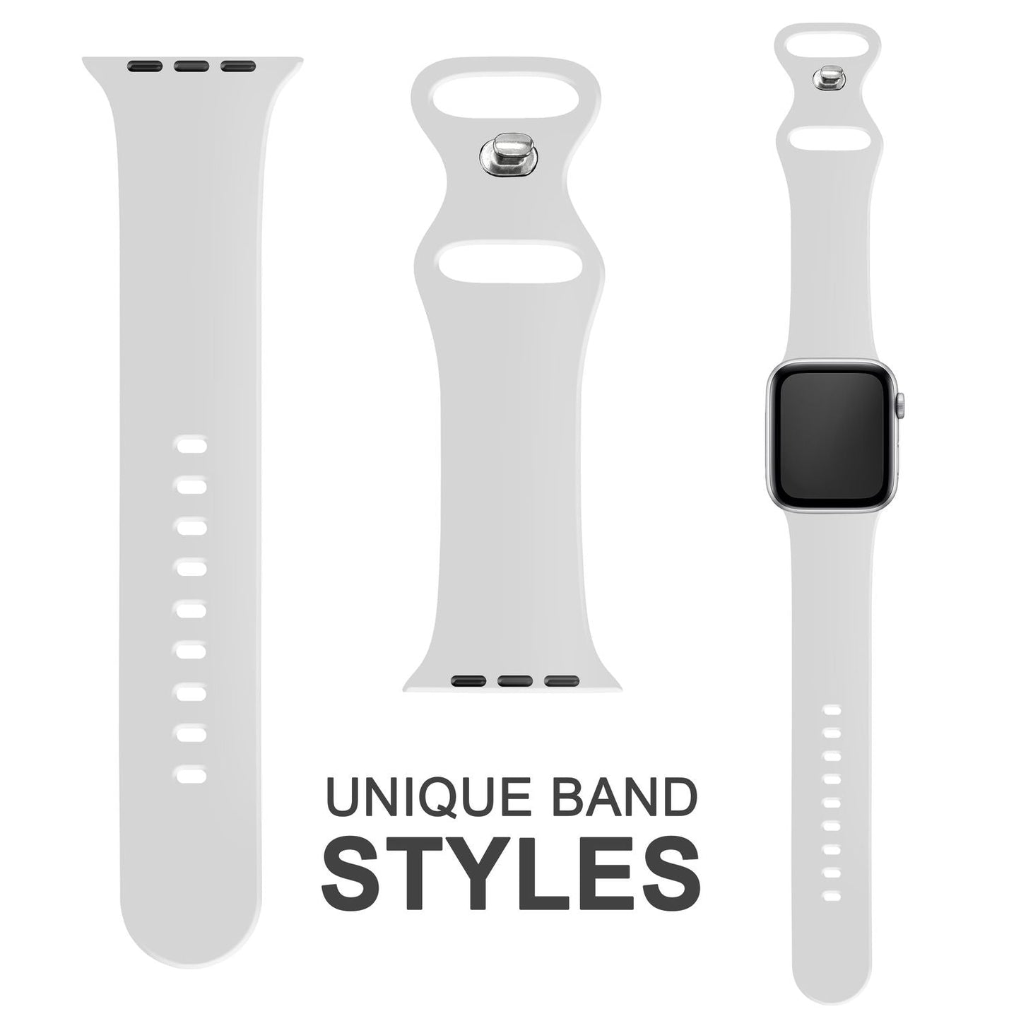 NALIA Silikon Smart-Watch Ersatzarmband kompatibel mit Apple Watch Armband Ultra/SE & Series 8/7/6/5/4/3/2/1, 42mm 44mm 45mm 49mm, iWatch Fitnessuhr Sportarmband Damen & Herren