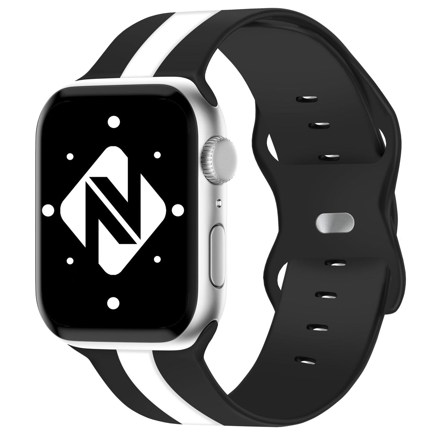 NALIA Gestreiftes Silikon Smart-Watch Ersatzarmband kompatibel mit Apple Watch Armband SE & Series 8/7/6/5/4/3/2/1, 38mm 40mm 41mm, iWatch Fitnessarmband Damen & Herren