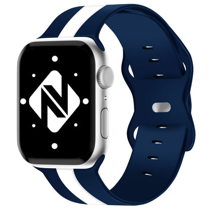 NALIA Gestreiftes Silikon Smart-Watch Ersatzarmband kompatibel mit Apple Watch Armband SE & Series 8/7/6/5/4/3/2/1, 38mm 40mm 41mm, iWatch Fitnessarmband Damen & Herren