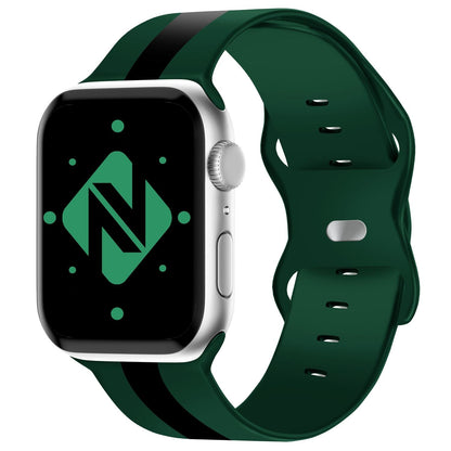 NALIA Gestreiftes Silikon Smart-Watch Ersatzarmband kompatibel mit Apple Watch Armband SE & Series 8/7/6/5/4/3/2/1, 38mm 40mm 41mm, iWatch Fitnessarmband Damen & Herren