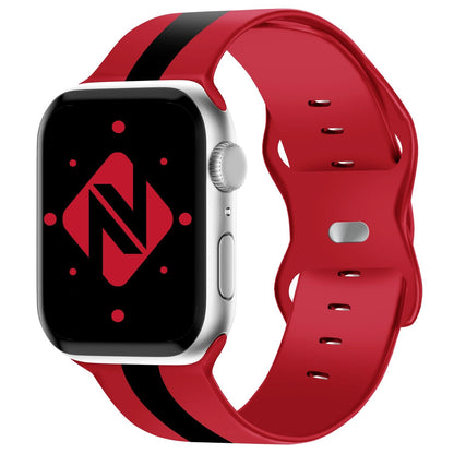 NALIA Gestreiftes Silikon Smart-Watch Ersatzarmband kompatibel mit Apple Watch Armband SE & Series 8/7/6/5/4/3/2/1, 38mm 40mm 41mm, iWatch Fitnessarmband Damen & Herren