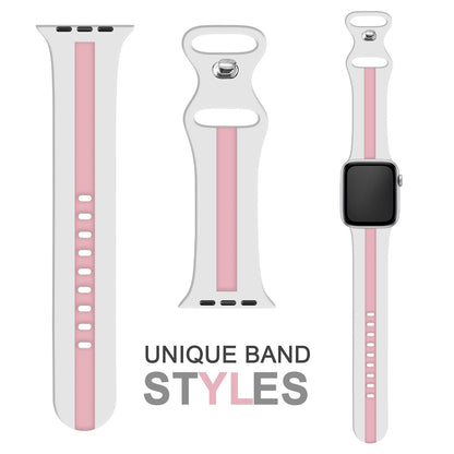 NALIA Gestreiftes Silikon Smart-Watch Ersatzarmband kompatibel mit Apple Watch Armband SE & Series 8/7/6/5/4/3/2/1, 38mm 40mm 41mm, iWatch Fitnessarmband Damen & Herren
