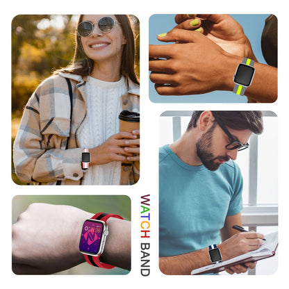 NALIA Gestreiftes Silikon Smart-Watch Ersatzarmband kompatibel mit Apple Watch Armband Ultra/SE & Series 8/7/6/5/4/3/2/1, 42 44 45 49mm, iWatch Fitnessarmband Damen & Herren