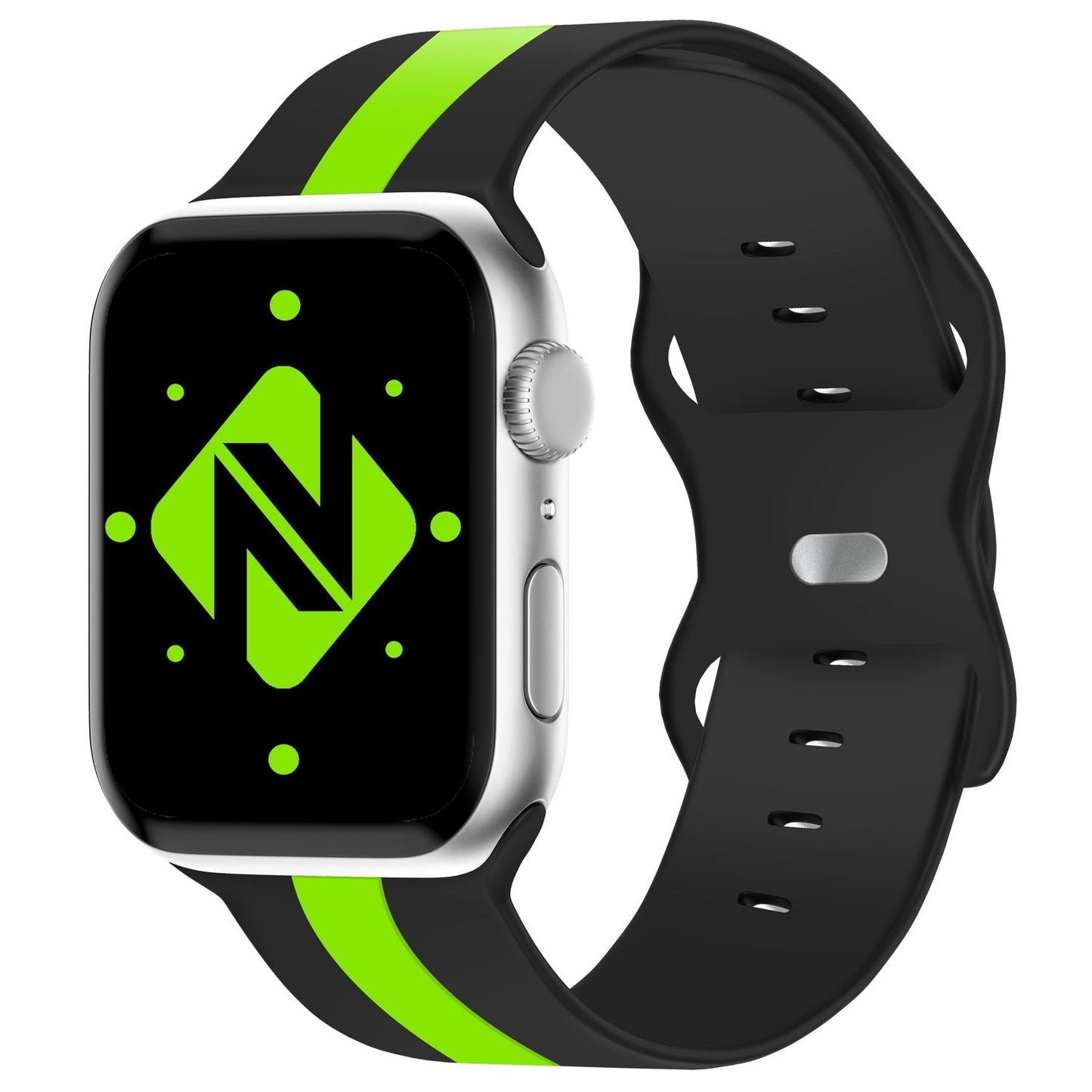 NALIA Gestreiftes Silikon Smart-Watch Ersatzarmband kompatibel mit Apple Watch Armband Ultra/SE & Series 8/7/6/5/4/3/2/1, 42 44 45 49mm, iWatch Fitnessarmband Damen & Herren