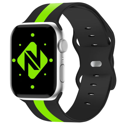 NALIA Gestreiftes Silikon Smart-Watch Ersatzarmband kompatibel mit Apple Watch Armband Ultra/SE & Series 8/7/6/5/4/3/2/1, 42 44 45 49mm, iWatch Fitnessarmband Damen & Herren