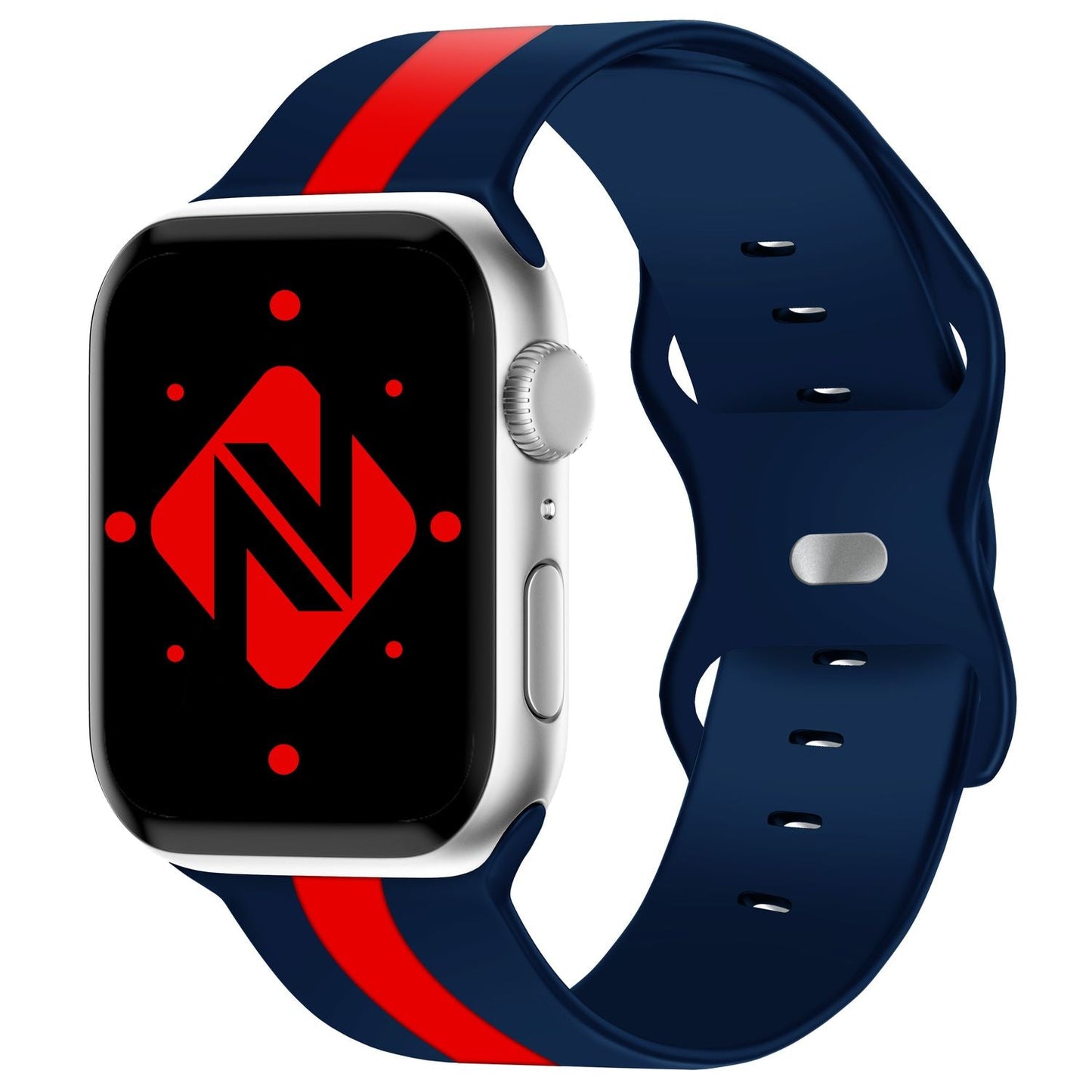 NALIA Gestreiftes Silikon Smart-Watch Ersatzarmband kompatibel mit Apple Watch Armband Ultra/SE & Series 8/7/6/5/4/3/2/1, 42 44 45 49mm, iWatch Fitnessarmband Damen & Herren