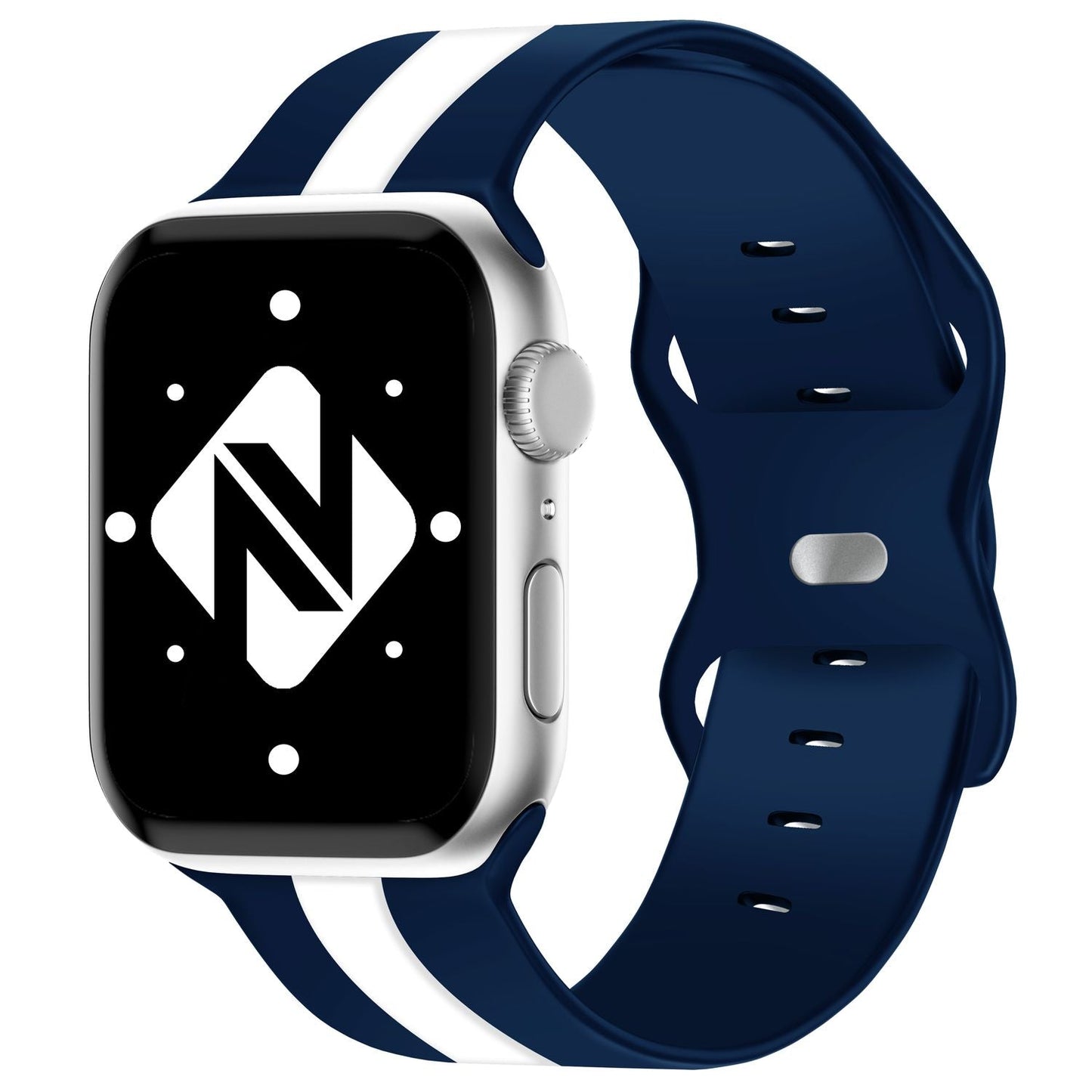 NALIA Gestreiftes Silikon Smart-Watch Ersatzarmband kompatibel mit Apple Watch Armband Ultra/SE & Series 8/7/6/5/4/3/2/1, 42 44 45 49mm, iWatch Fitnessarmband Damen & Herren