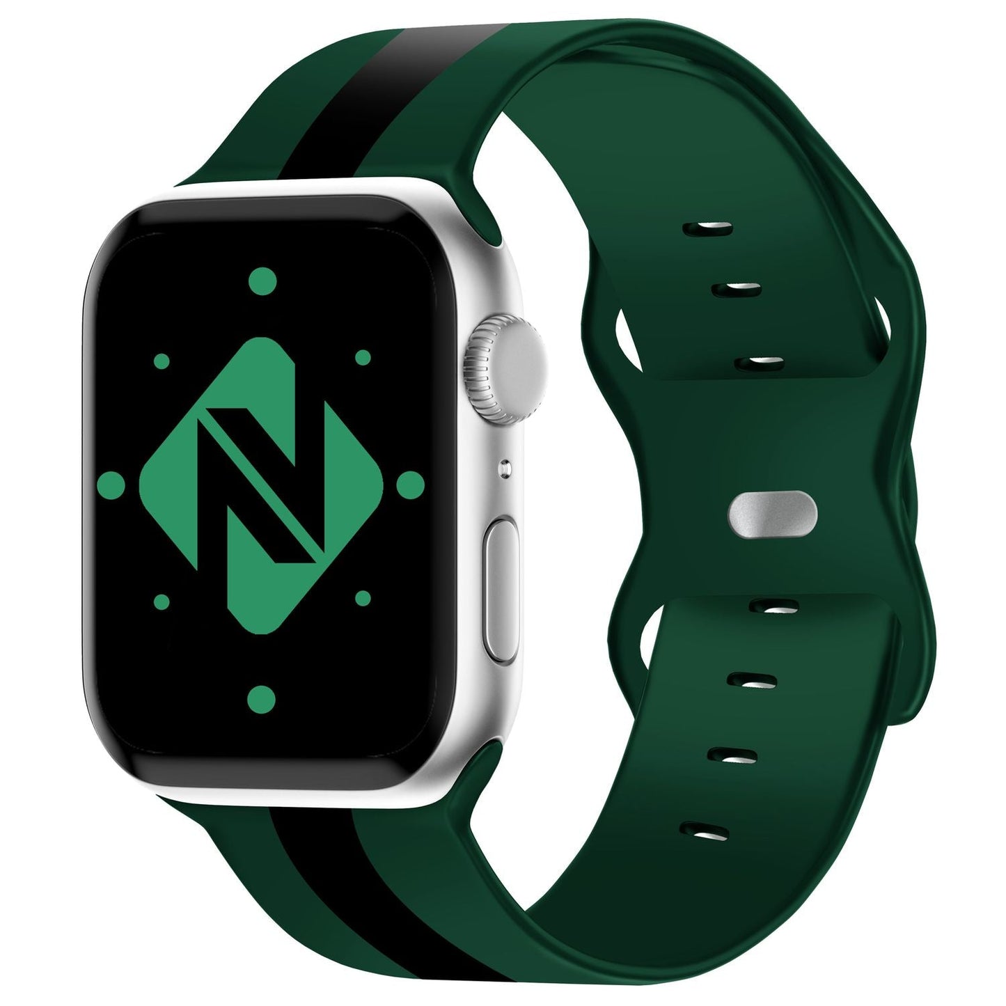 NALIA Gestreiftes Silikon Smart-Watch Ersatzarmband kompatibel mit Apple Watch Armband Ultra/SE & Series 8/7/6/5/4/3/2/1, 42 44 45 49mm, iWatch Fitnessarmband Damen & Herren