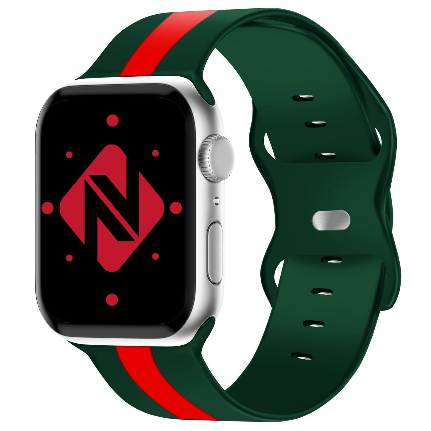 NALIA Gestreiftes Silikon Smart-Watch Ersatzarmband kompatibel mit Apple Watch Armband Ultra/SE & Series 8/7/6/5/4/3/2/1, 42 44 45 49mm, iWatch Fitnessarmband Damen & Herren