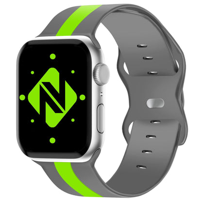 NALIA Gestreiftes Silikon Smart-Watch Ersatzarmband kompatibel mit Apple Watch Armband Ultra/SE & Series 8/7/6/5/4/3/2/1, 42 44 45 49mm, iWatch Fitnessarmband Damen & Herren