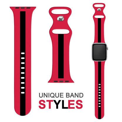 NALIA Gestreiftes Silikon Smart-Watch Ersatzarmband kompatibel mit Apple Watch Armband Ultra/SE & Series 8/7/6/5/4/3/2/1, 42 44 45 49mm, iWatch Fitnessarmband Damen & Herren