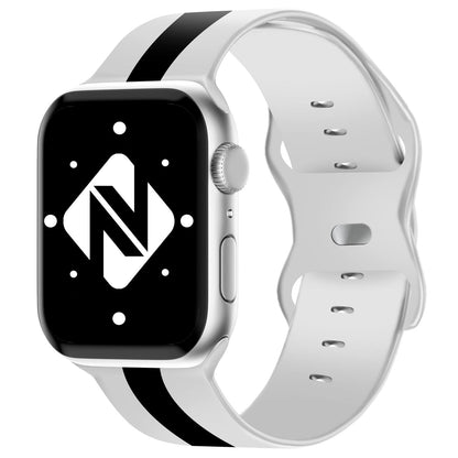 NALIA Gestreiftes Silikon Smart-Watch Ersatzarmband kompatibel mit Apple Watch Armband Ultra/SE & Series 8/7/6/5/4/3/2/1, 42 44 45 49mm, iWatch Fitnessarmband Damen & Herren