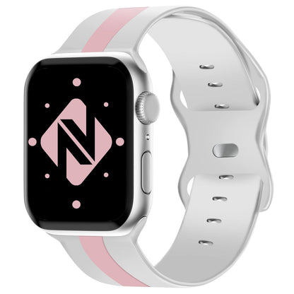 NALIA Gestreiftes Silikon Smart-Watch Ersatzarmband kompatibel mit Apple Watch Armband Ultra/SE & Series 8/7/6/5/4/3/2/1, 42 44 45 49mm, iWatch Fitnessarmband Damen & Herren