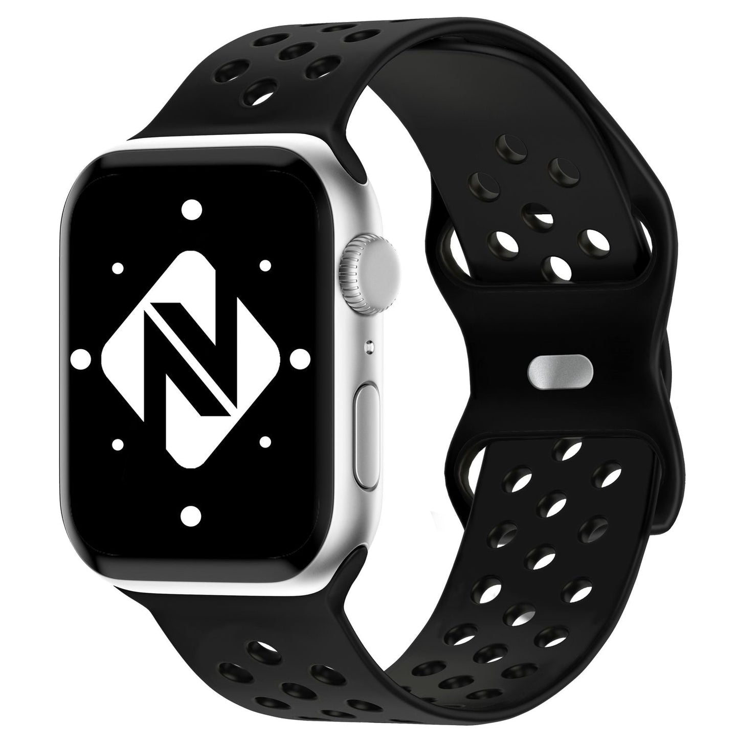 NALIA Gelochtes Silikon Smart-Watch Ersatzarmband kompatibel mit Apple Watch Armband SE & Series 8/7/6/5/4/3/2/1, 38mm 40mm 41mm, iWatch Fitnessarmband Damen & Herren
