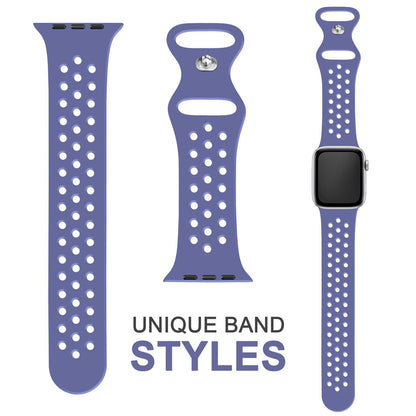 NALIA Gelochtes Silikon Smart-Watch Ersatzarmband kompatibel mit Apple Watch Armband SE & Series 8/7/6/5/4/3/2/1, 38mm 40mm 41mm, iWatch Fitnessarmband Damen & Herren