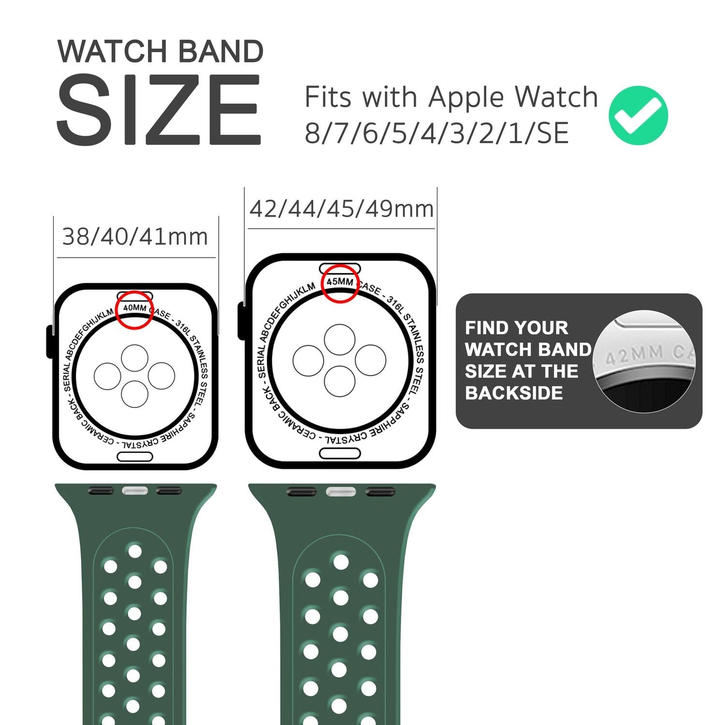 NALIA Gelochtes Silikon Smart-Watch Ersatzarmband kompatibel mit Apple Watch Armband SE & Series 8/7/6/5/4/3/2/1, 38mm 40mm 41mm, iWatch Fitnessarmband Damen & Herren