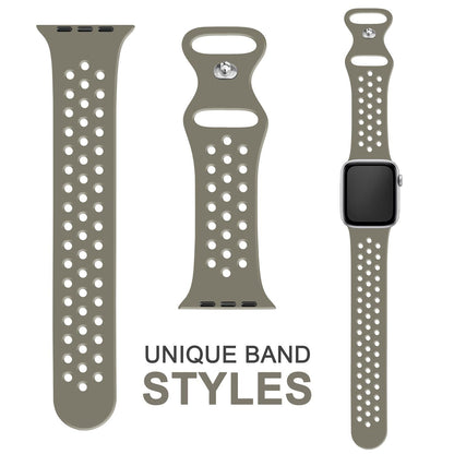 NALIA Gelochtes Silikon Smart-Watch Ersatzarmband kompatibel mit Apple Watch Armband SE & Series 8/7/6/5/4/3/2/1, 38mm 40mm 41mm, iWatch Fitnessarmband Damen & Herren