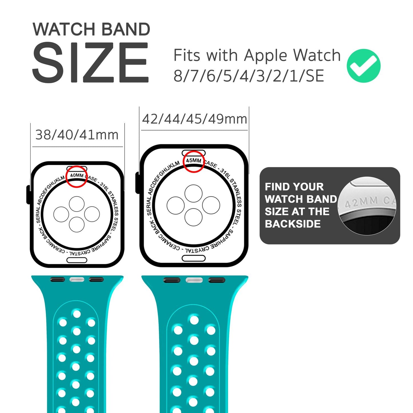 NALIA Gelochtes Silikon Smart-Watch Ersatzarmband kompatibel mit Apple Watch Armband SE & Series 8/7/6/5/4/3/2/1, 38mm 40mm 41mm, iWatch Fitnessarmband Damen & Herren