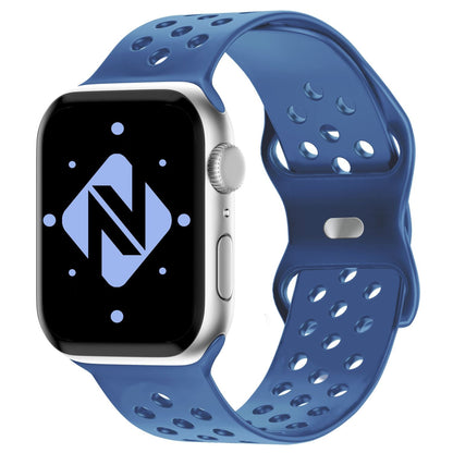 NALIA Gelochtes Silikon Smart-Watch Ersatzarmband kompatibel mit Apple Watch Armband Ultra/SE & Series 8/7/6/5/4/3/2/1, 42mm 44mm 45mm 49mm, iWatch Fitnessarmband Damen & Herren