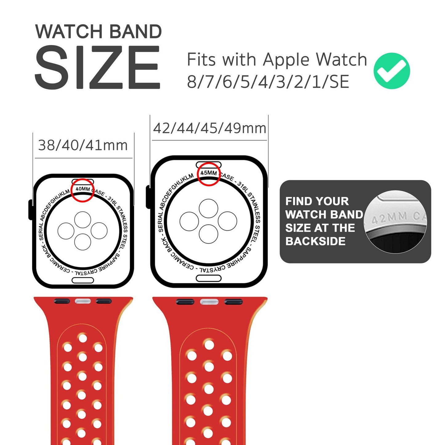 NALIA Gelochtes Silikon Smart-Watch Ersatzarmband kompatibel mit Apple Watch Armband Ultra/SE & Series 8/7/6/5/4/3/2/1, 42mm 44mm 45mm 49mm, iWatch Fitnessarmband Damen & Herren