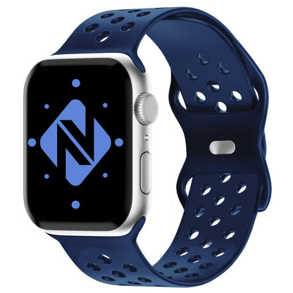 NALIA Gelochtes Silikon Smart-Watch Ersatzarmband kompatibel mit Apple Watch Armband Ultra/SE & Series 8/7/6/5/4/3/2/1, 42mm 44mm 45mm 49mm, iWatch Fitnessarmband Damen & Herren