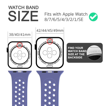 NALIA Gelochtes Silikon Smart-Watch Ersatzarmband kompatibel mit Apple Watch Armband Ultra/SE & Series 8/7/6/5/4/3/2/1, 42mm 44mm 45mm 49mm, iWatch Fitnessarmband Damen & Herren