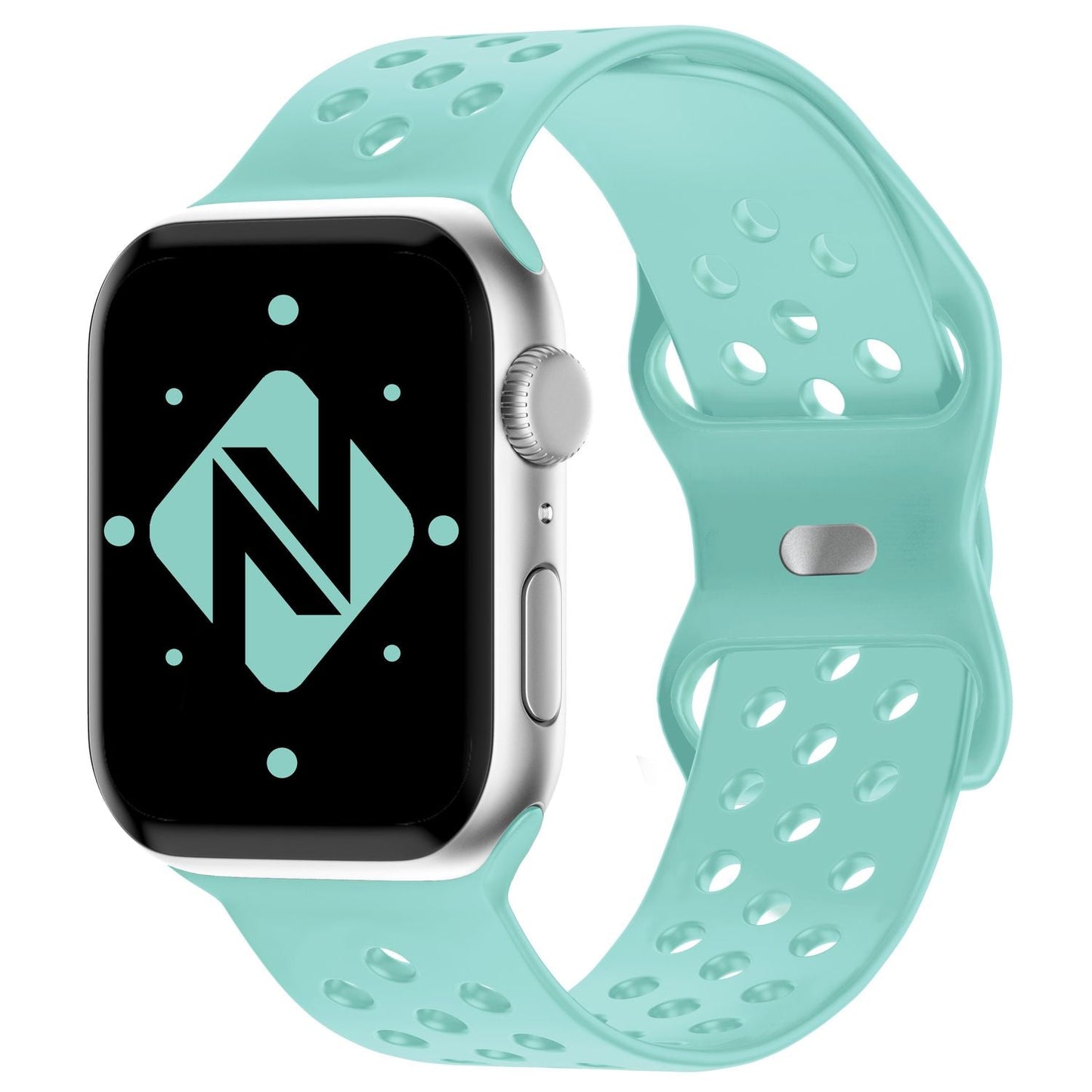 NALIA Gelochtes Silikon Smart-Watch Ersatzarmband kompatibel mit Apple Watch Armband Ultra/SE & Series 8/7/6/5/4/3/2/1, 42mm 44mm 45mm 49mm, iWatch Fitnessarmband Damen & Herren