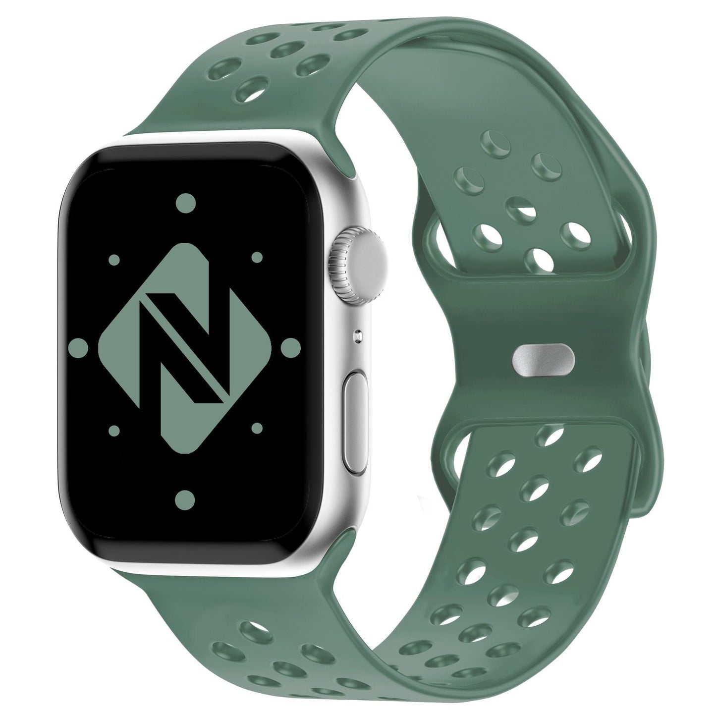 NALIA Gelochtes Silikon Smart-Watch Ersatzarmband kompatibel mit Apple Watch Armband Ultra/SE & Series 8/7/6/5/4/3/2/1, 42mm 44mm 45mm 49mm, iWatch Fitnessarmband Damen & Herren