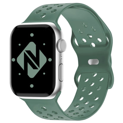 NALIA Gelochtes Silikon Smart-Watch Ersatzarmband kompatibel mit Apple Watch Armband Ultra/SE & Series 8/7/6/5/4/3/2/1, 42mm 44mm 45mm 49mm, iWatch Fitnessarmband Damen & Herren