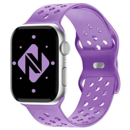 NALIA Gelochtes Silikon Smart-Watch Ersatzarmband kompatibel mit Apple Watch Armband Ultra/SE & Series 8/7/6/5/4/3/2/1, 42mm 44mm 45mm 49mm, iWatch Fitnessarmband Damen & Herren