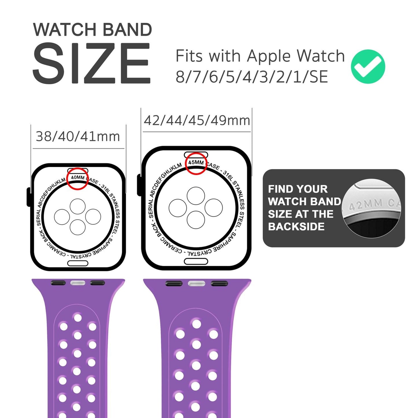 NALIA Gelochtes Silikon Smart-Watch Ersatzarmband kompatibel mit Apple Watch Armband Ultra/SE & Series 8/7/6/5/4/3/2/1, 42mm 44mm 45mm 49mm, iWatch Fitnessarmband Damen & Herren