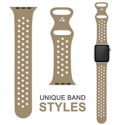 NALIA Gelochtes Silikon Smart-Watch Ersatzarmband kompatibel mit Apple Watch Armband Ultra/SE & Series 8/7/6/5/4/3/2/1, 42mm 44mm 45mm 49mm, iWatch Fitnessarmband Damen & Herren