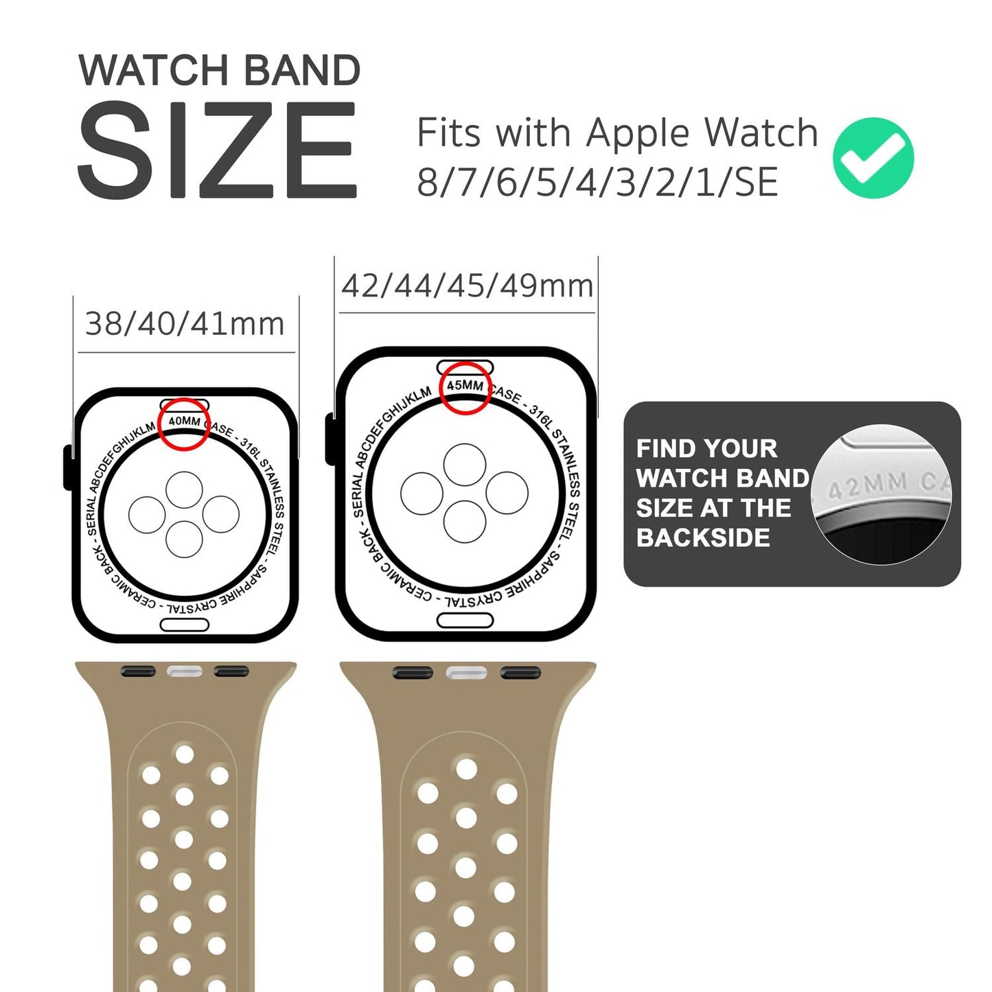 NALIA Gelochtes Silikon Smart-Watch Ersatzarmband kompatibel mit Apple Watch Armband Ultra/SE & Series 8/7/6/5/4/3/2/1, 42mm 44mm 45mm 49mm, iWatch Fitnessarmband Damen & Herren