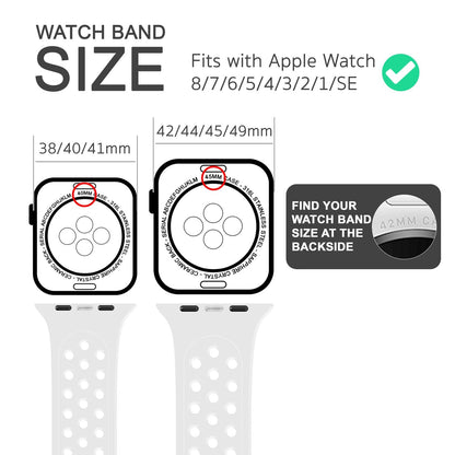 NALIA Gelochtes Silikon Smart-Watch Ersatzarmband kompatibel mit Apple Watch Armband Ultra/SE & Series 8/7/6/5/4/3/2/1, 42mm 44mm 45mm 49mm, iWatch Fitnessarmband Damen & Herren